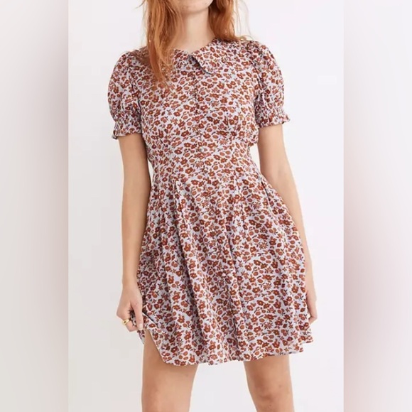 Madewell Puff-Sleeve Mini Dress in Piccola Floral soft material size 4 - Picture 1 of 6